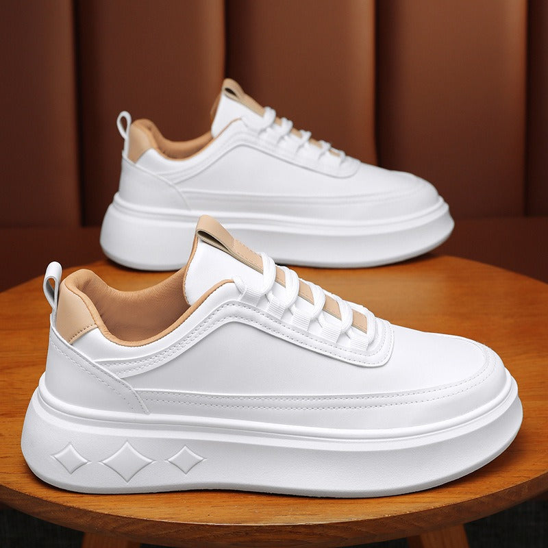 Men's new breathable shoes, men's trendy and versatile thick soled sports shoes, casual shoes, board shoes, white shoes