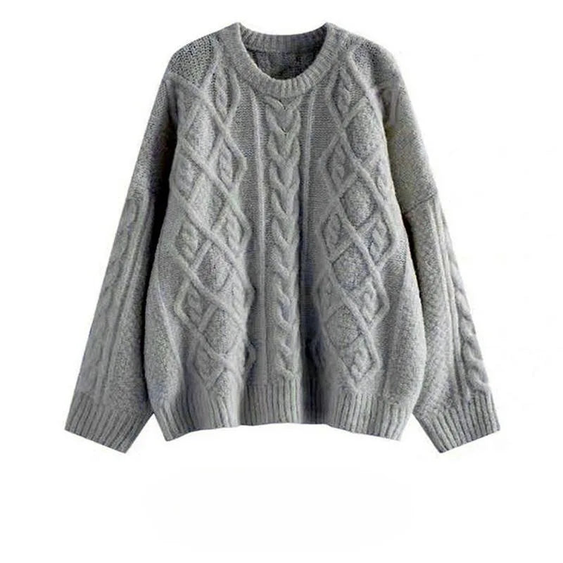 Oversized Sweater Women Pullover Criss Cross O Neck Long Sleeve Sweaters  Fashion Casual Women's Jumper