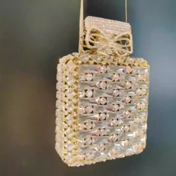 Perfume bottle with diamond hand bag Crystal Bag