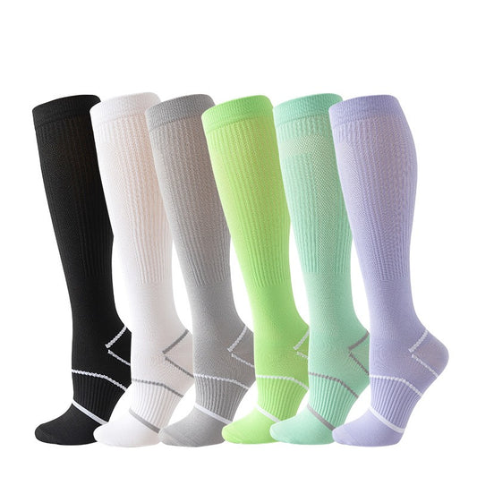 Pressure socks calf socks women's socks solid color thin mesh sweat absorbing breathable odor proof compression socks