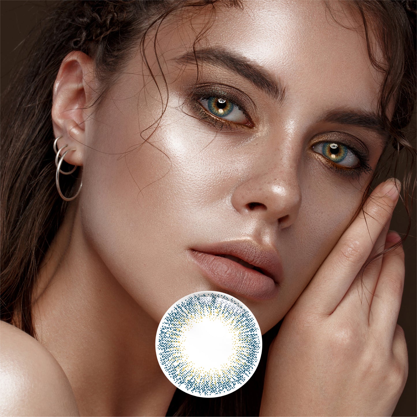 1Pair FDA Certificate Eyes Beautiful Pupil Colorful Girl Cosplay Contact Lenses  GYPSOPHILA BLUE