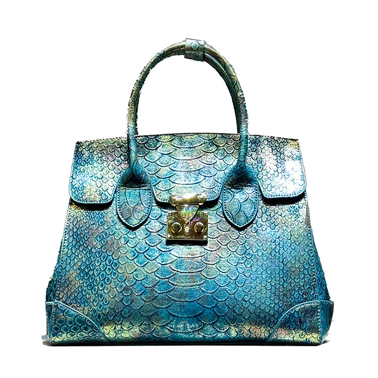 Luxury Designer Brand New High Quality Leather Snake Print Large Capacity Handbag Fashion Trend Crossbody Bag for Women Hot Sale