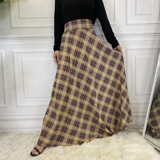 Fashionable and casual waist cinched Scottish midi skirt