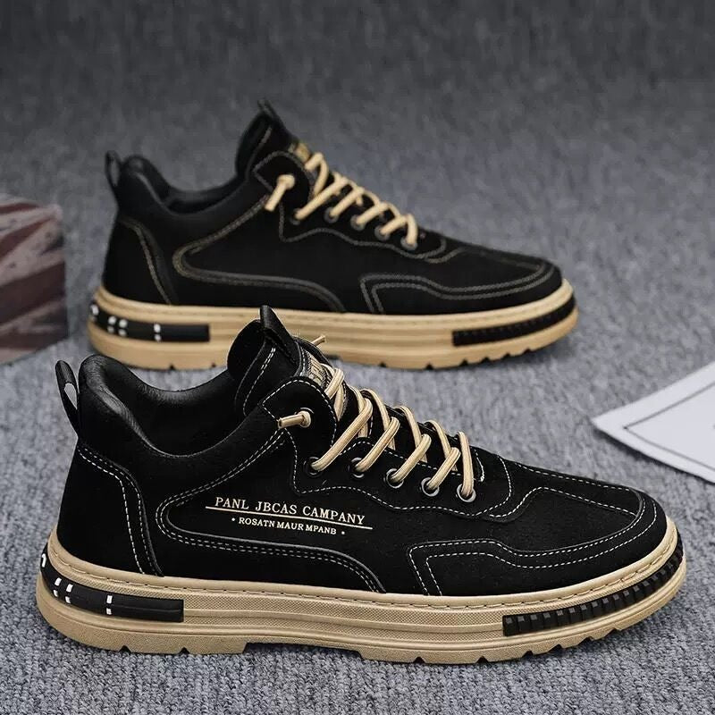 Men's spring new breathable workwear shoes, men's trendy and versatile anti slip sports casual board shoes, work shoes