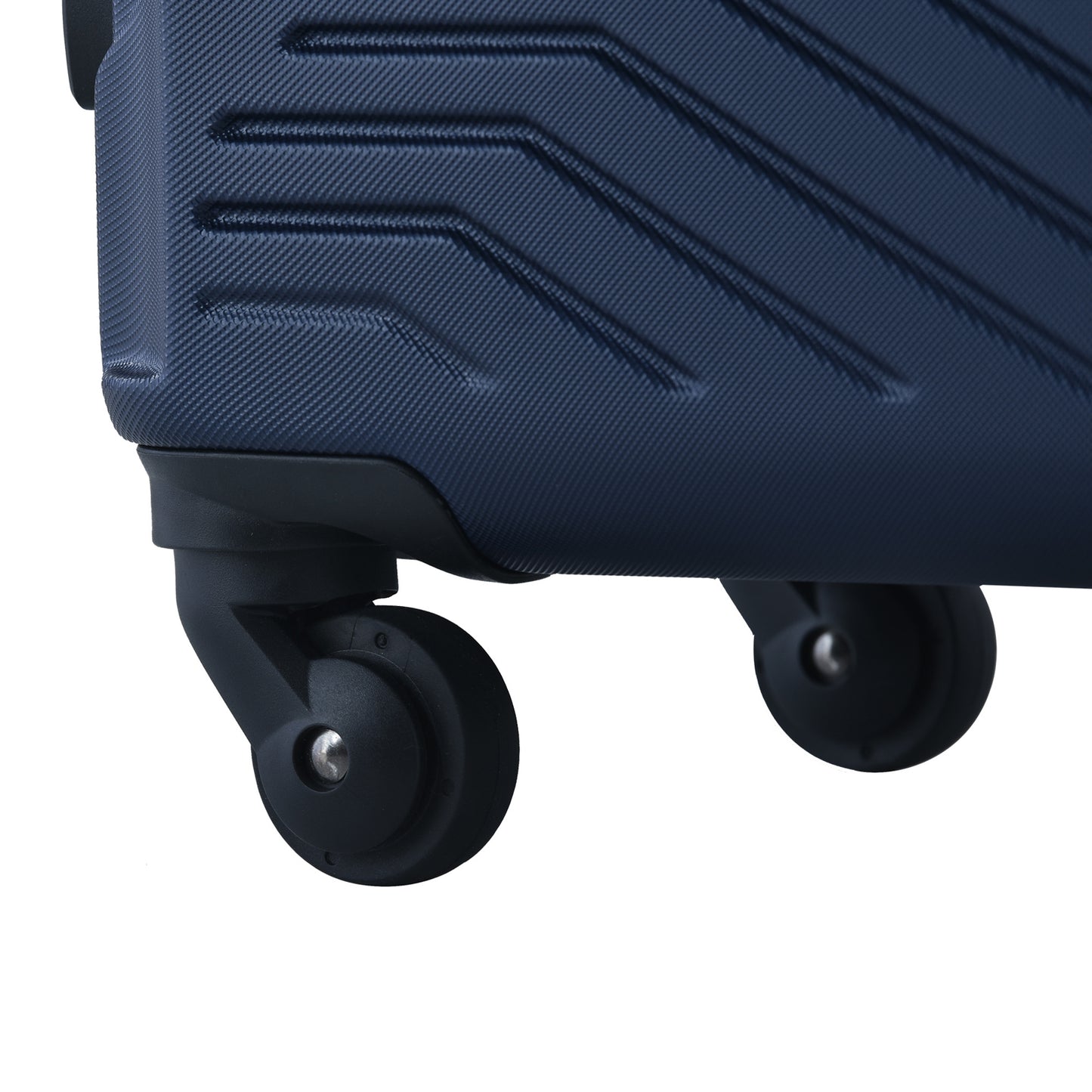 3 Piece Luggage Sets ABS Lightweight Suitcase with Two Hooks, Spinner Wheels, TSA Lock, (20/24/28) Navy