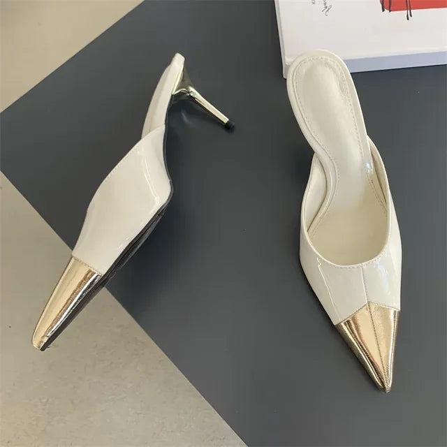 Eilyken Spring Fashion Serpentine Pointed Toe Women Slippers Sexy Thin Heels Sandals Stripper Banquet Mule Female Shoes