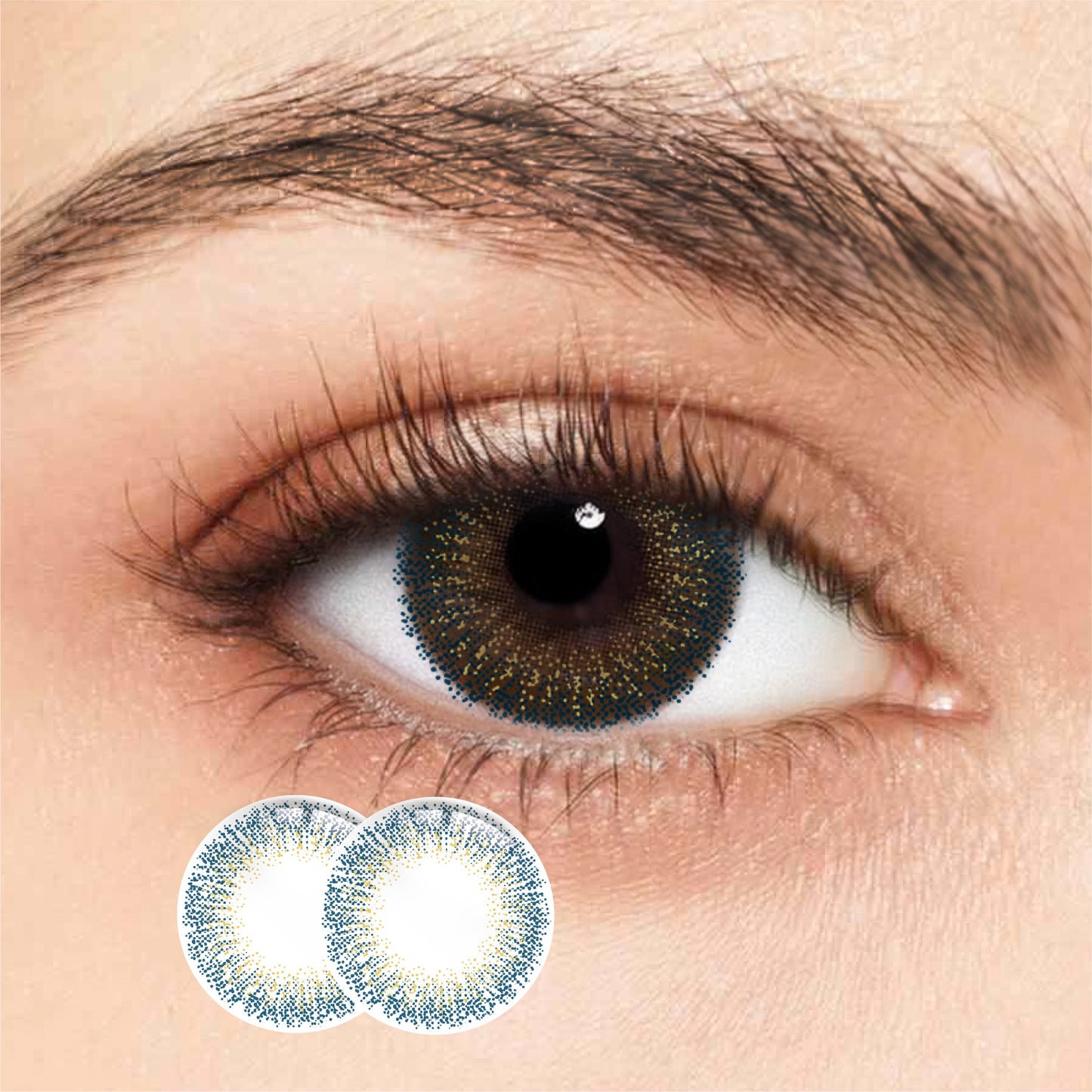 1Pair FDA Certificate Eyes Beautiful Pupil Colorful Girl Cosplay Contact Lenses  GYPSOPHILA BLUE