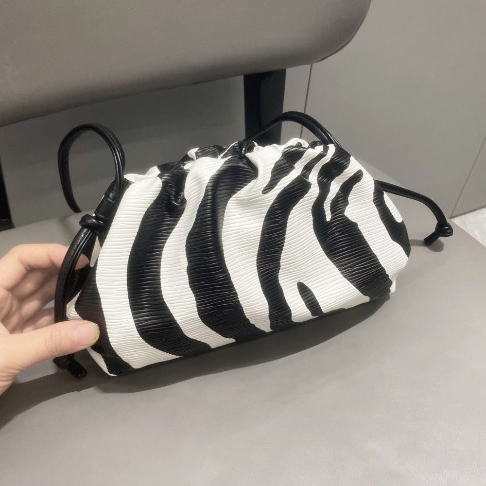 Cloud Bag Zebra Pattern Single Shoulder Crossbody Bag Small Bag Handheld Banquet Bag