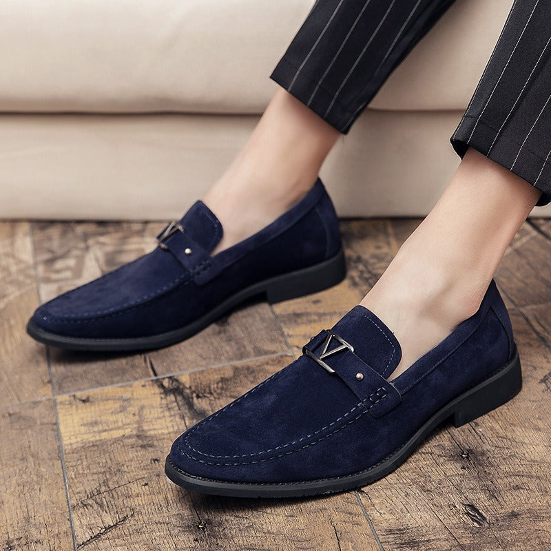 Loafers Foreign trade Large size pointed leather shoes Casual shoes Suede leather men's shoes Driving shoes