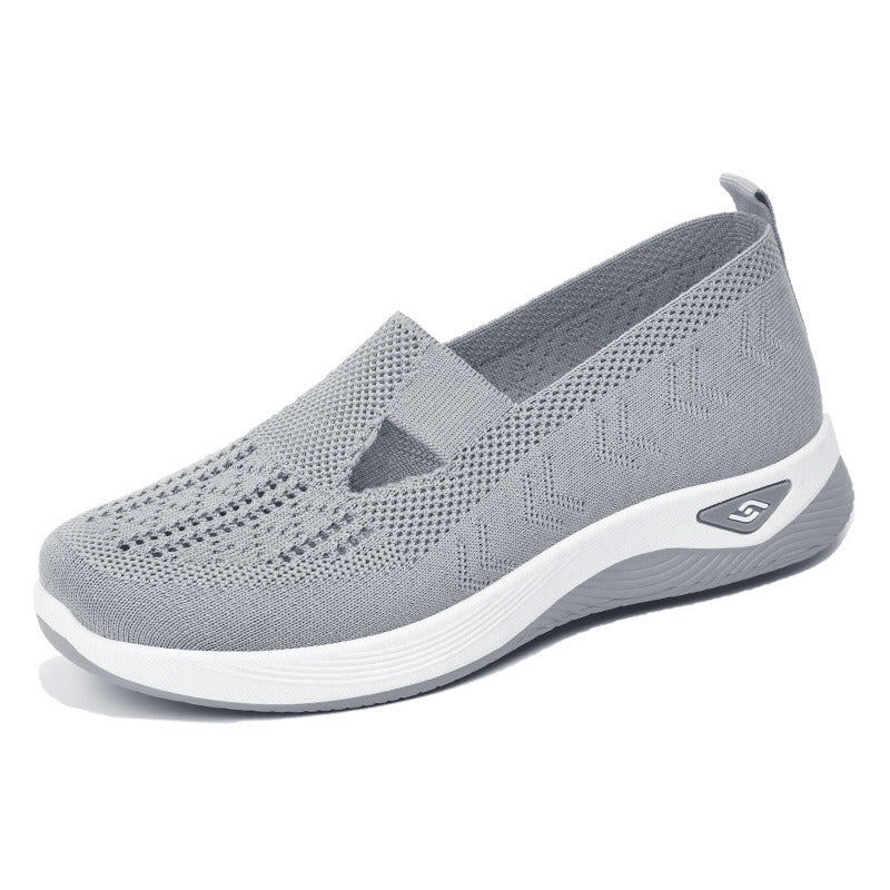 Women's breathable and comfortable soft soled casual one foot mesh shoes