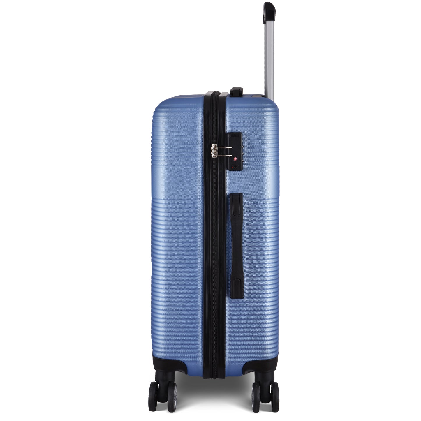 3 Piece Luggage with TSA Lock ABS, Durable Luggage Set, Spinner Wheels Cross Stripe Luggage Sets 20in/24in /28in Light Blue