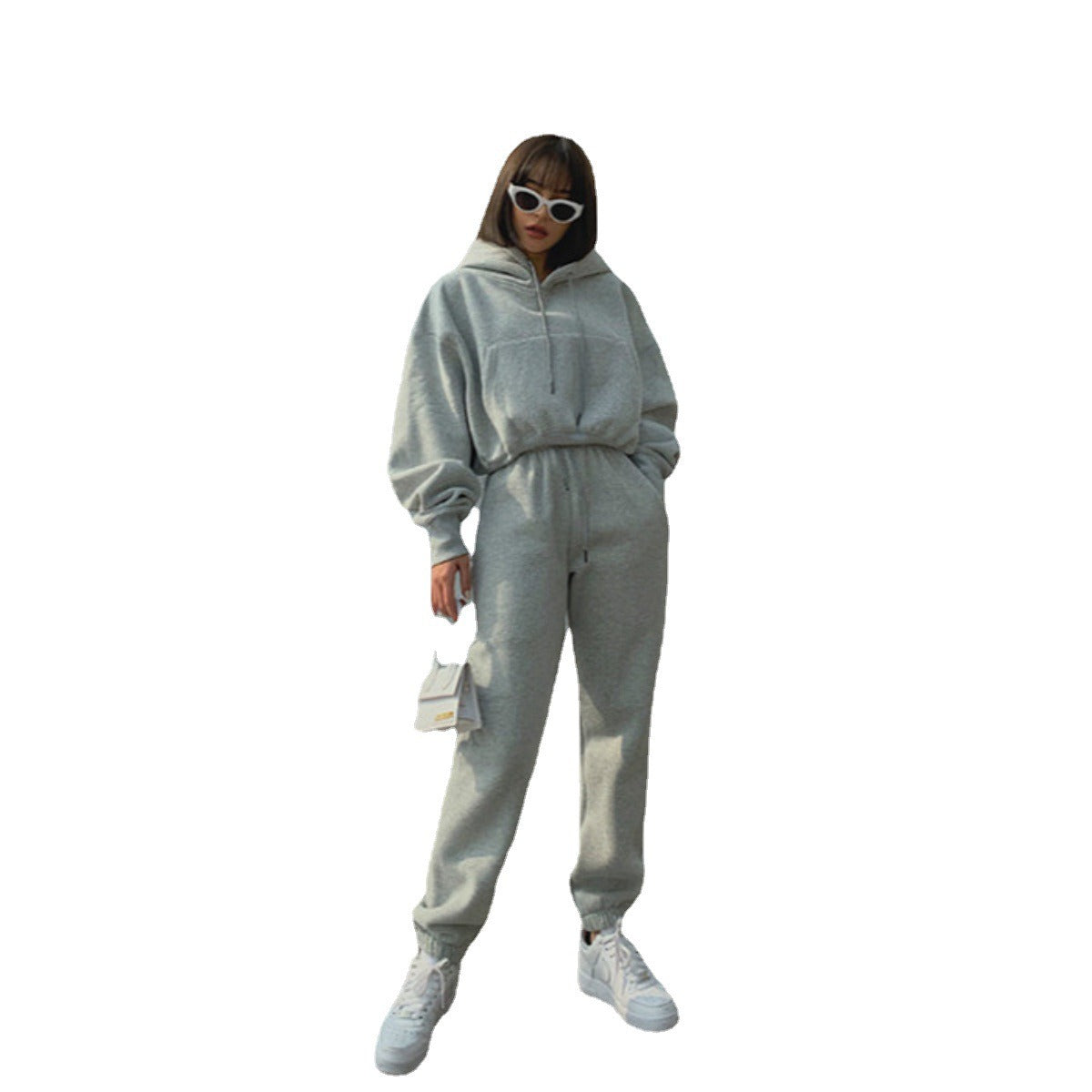 Women's sportswear warm hooded shirt and pants set sportswear sportswear set