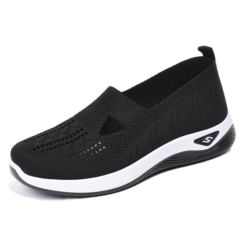 Women's breathable and comfortable soft soled casual one foot mesh shoes