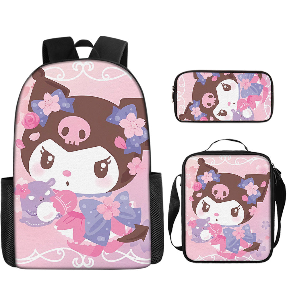 New Cartoon School Bag Printing Custom Bookbag High Quality Backpack Pencil Cases Kids Bags For Girls