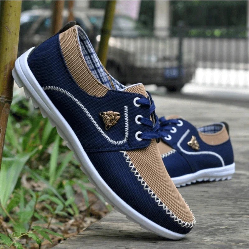 Men Casual Sneakers Flat Canvas Shoes for Men Spring Summer Comfortable Male Sneakers Soft Big Size Driving Footwear Peas Shoes