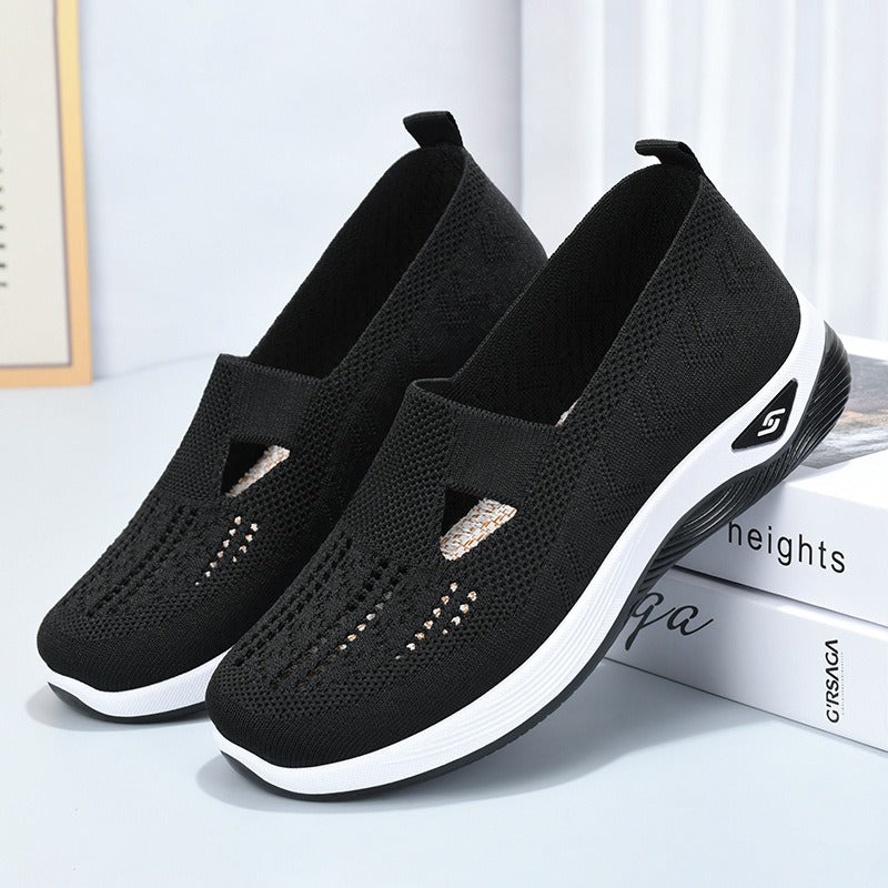 Women's breathable and comfortable soft soled casual one foot mesh shoes