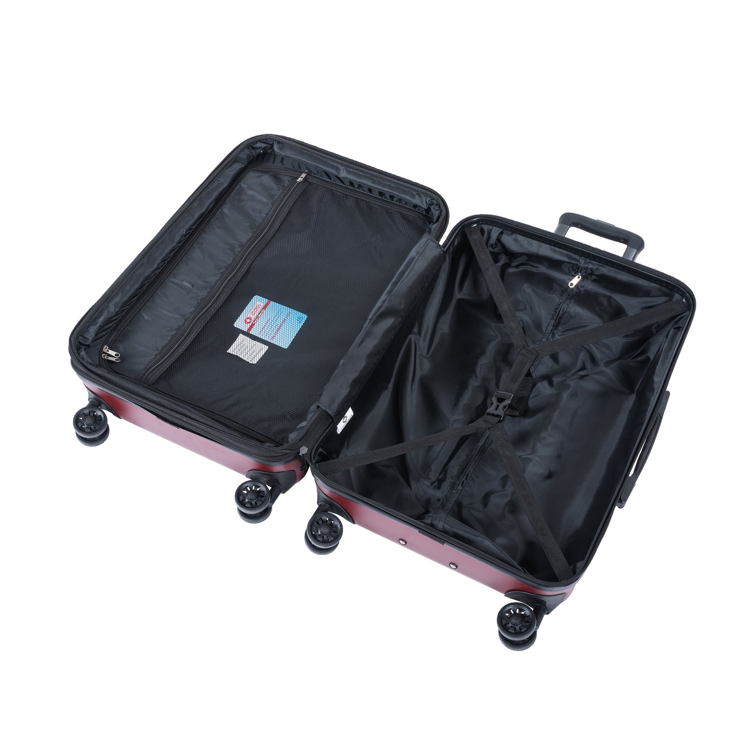 Luggage Sets New Model Expandable ABS+PC 3 Piece Sets with Spinner Wheels Lightweight TSA Lock (20/24/28), Red