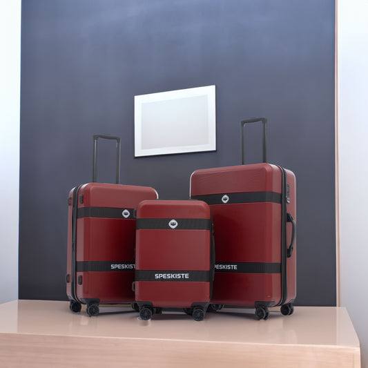 Luggage Sets New Model Expandable ABS+PC 3 Piece Sets with Spinner Wheels Lightweight TSA Lock (20/24/28), Red