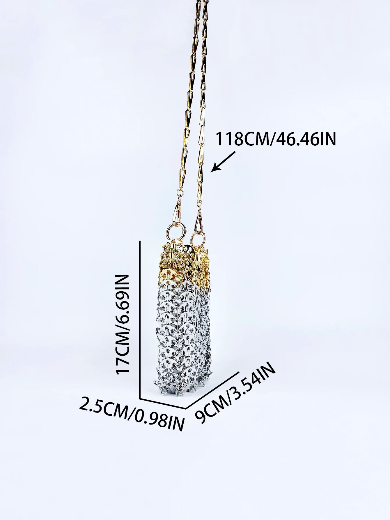 Niche Design Immortal Bag Netizens New Handmade Woven Metal Sequin Chain Mobile Phone One Shoulder Crossbody Small Bag